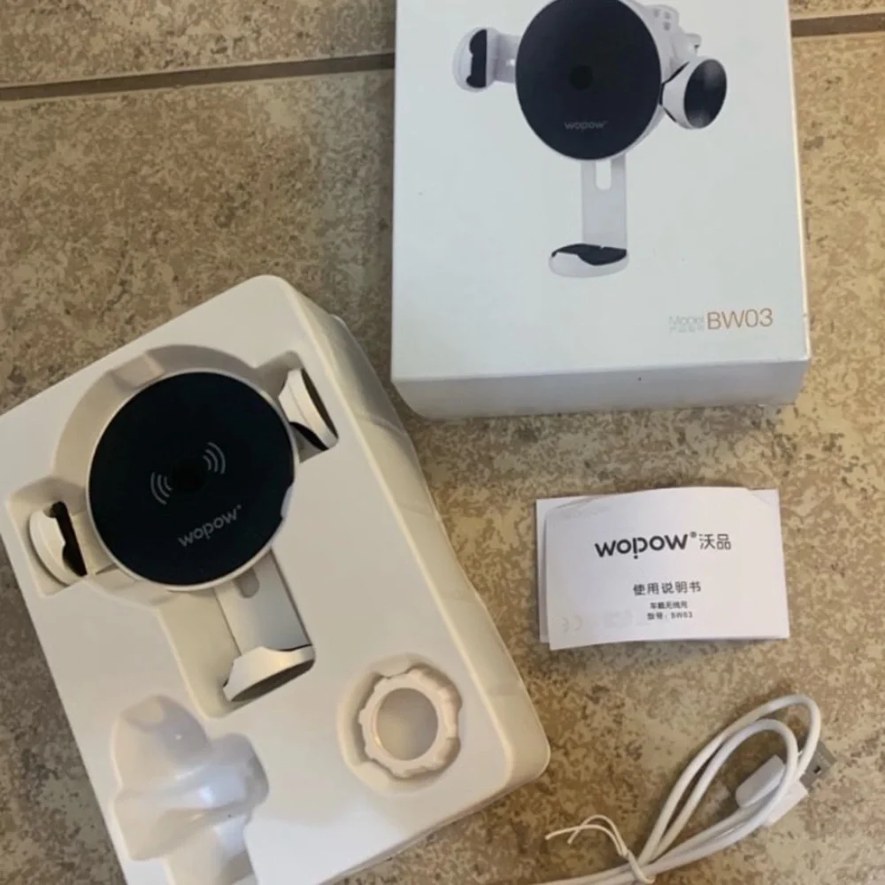 Wopow wireless car charger mount. Is a phone holder charges phone wirelessly